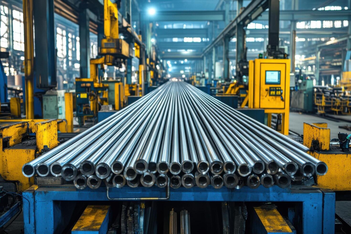 industrial-steel-pipe-manufacturing-facility-with-advanced-machinery-and-equipment-in-operation-free-photo